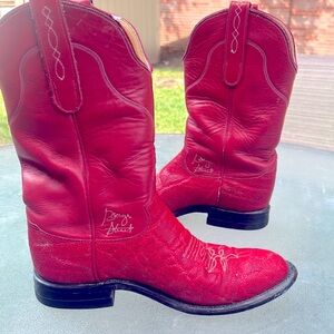 Tony Lama George Strait Red Leather Boots Women's